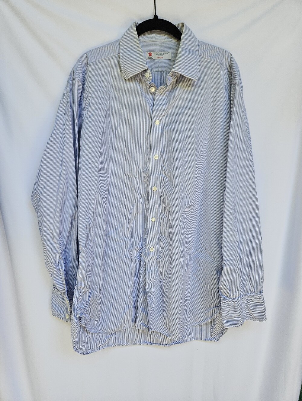 Turnbull & Asser Light Blue Pinstripe Button-Down Shirt